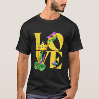 I Liebe Mardi Gras Fahne Lilie Mardi Gr T-Shirt