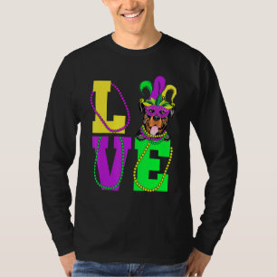 I Liebe Mardi Gras Funny Rottweiler Dog Maske Cost T-Shirt