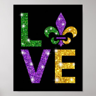 I Liebe Mardi Gras Mardi Gras Shirt für Mädchen Poster