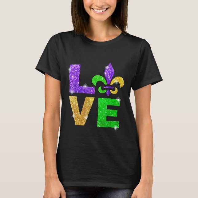 I Liebe Mardi Gras T - Shirt Lilie Geschenk Männer (Vorderseite)