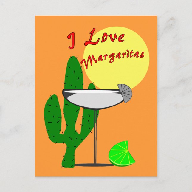 I Liebe margaritas - Margarita Liebhaber T - Shirt Postkarte (Vorderseite)