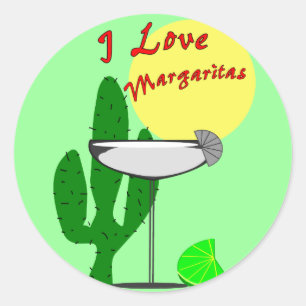 I Liebe margaritas - Margarita Liebhaber T - Shirt Runder Aufkleber