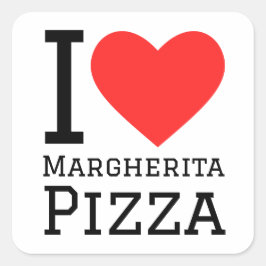 I Liebe margherita Pizza Quadratischer Aufkleber