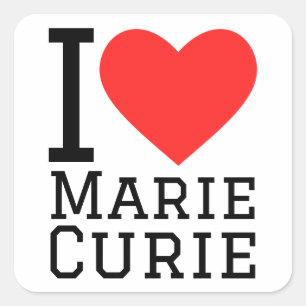 I Liebe Marie Curie Quadratischer Aufkleber