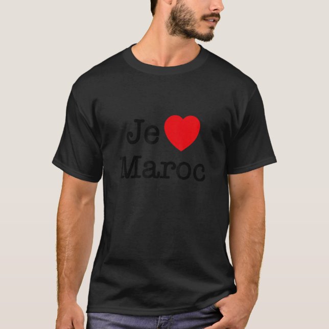I Liebe Maroc, j'aime Le Maroc Illustration Graphi T-Shirt (Vorderseite)