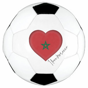 I Liebe Marokko Flaggenfarben Herzsoccer Ball