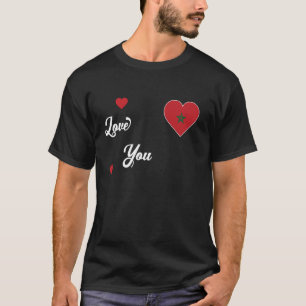 I Liebe Marokkos mit Marokko Fahne im Herzen Marok T-Shirt