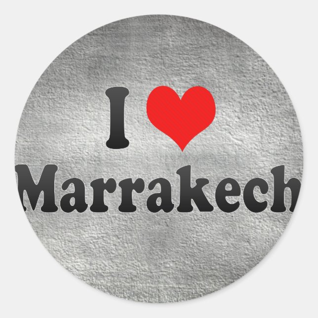 I Liebe Marrakesch, Marokko Runder Aufkleber (Vorderseite)