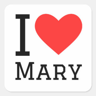 I Liebe mary Quadratischer Aufkleber
