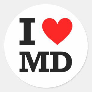 I Liebe-Maryland-Entwurf Runder Aufkleber