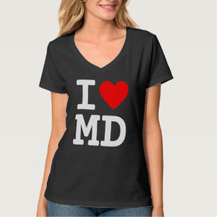 I Liebe Maryland MD Staatsflagge Herzstück Baltimo T-Shirt
