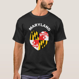 I Liebe Maryland MD Staatsflagge Herzstück Baltimo T-Shirt