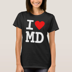 I Liebe Maryland MD Staatsflagge Herzstück Baltimo T-Shirt