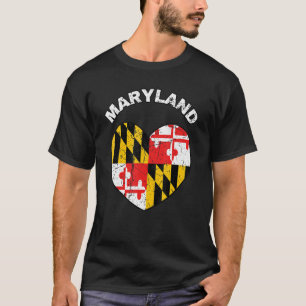 I Liebe Maryland MD Staatsflagge Herzstück Baltimo T-Shirt