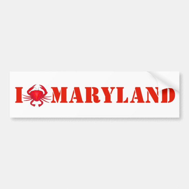 I Liebe Maryland Red Crab Crabs Autoaufkleber (Vorne)