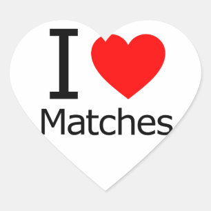 I Liebe Matches Herz-Aufkleber