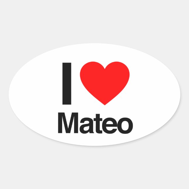 i Liebe mateo Ovaler Aufkleber (Vorderseite)