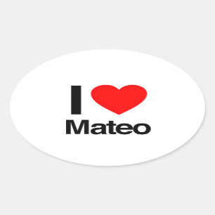 i Liebe mateo Ovaler Aufkleber