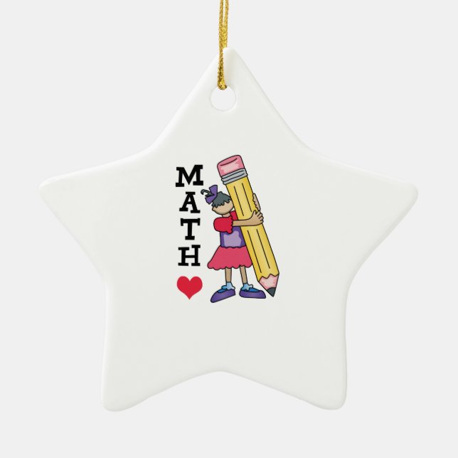 I LIEBE MATH KERAMIKORNAMENT (Vorne)