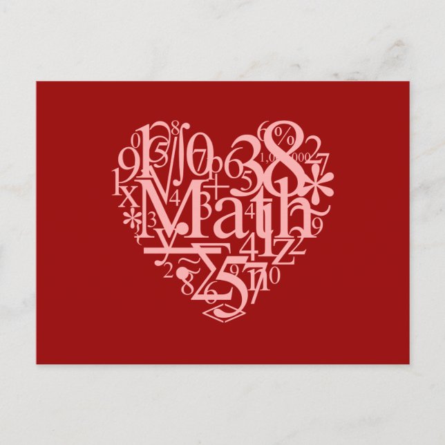 I Liebe Math Postcard Postkarte (Vorderseite)