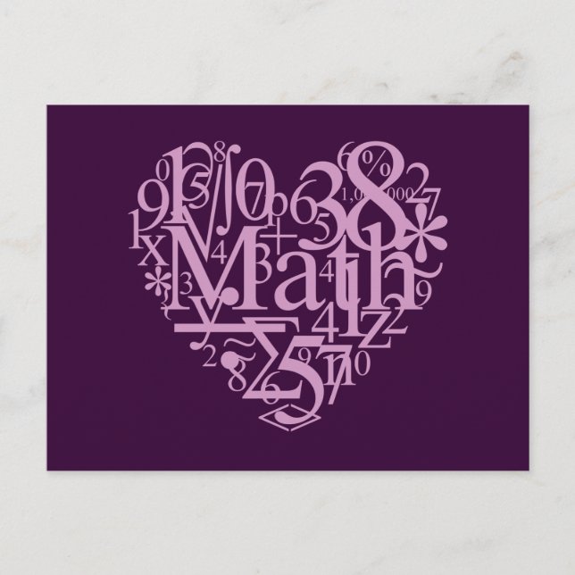 I Liebe Math Postcard Postkarte (Vorderseite)