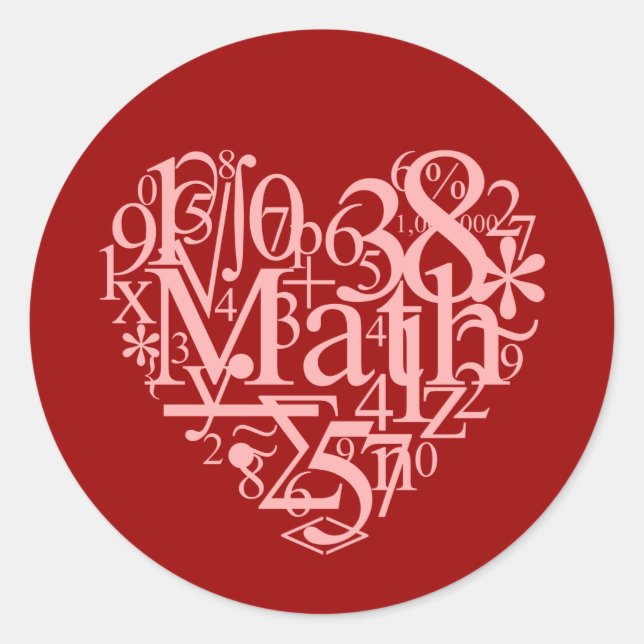 I Liebe Math Sticker (Vorderseite)