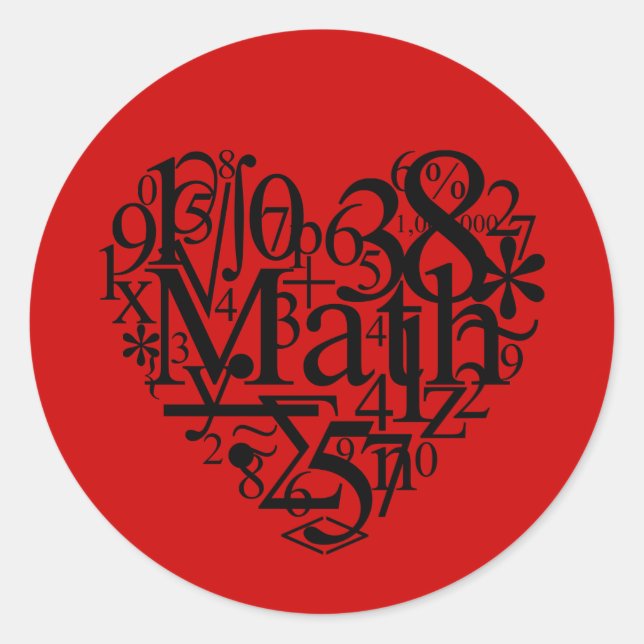 I Liebe Math Sticker (Vorderseite)