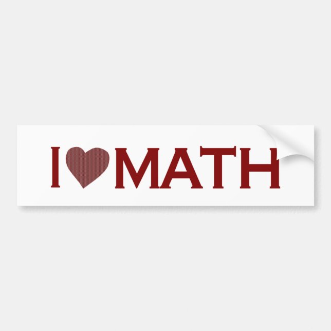 I Liebe-Mathe Autoaufkleber (Vorne)