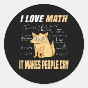 I Liebe Mathe Cat Kitten Mathegenie Mathe Teacher Runder Aufkleber
