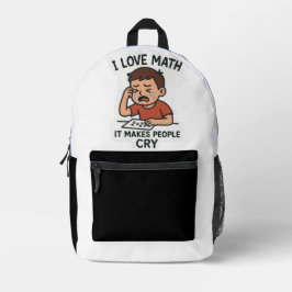 I Liebe Mathe - Funny Cartoon Sticker Bedruckter Rucksack