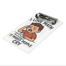 I Liebe Mathe - Funny Cartoon Sticker Mini Klemmbrett