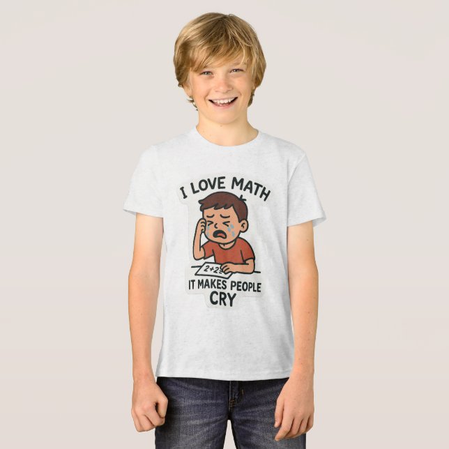 I Liebe Mathe - Funny Cartoon Sticker Tri-Blend Shirt (Vorderseite voll)