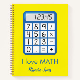 I Liebe Mathe gelb und blau Notebook Notizbuch