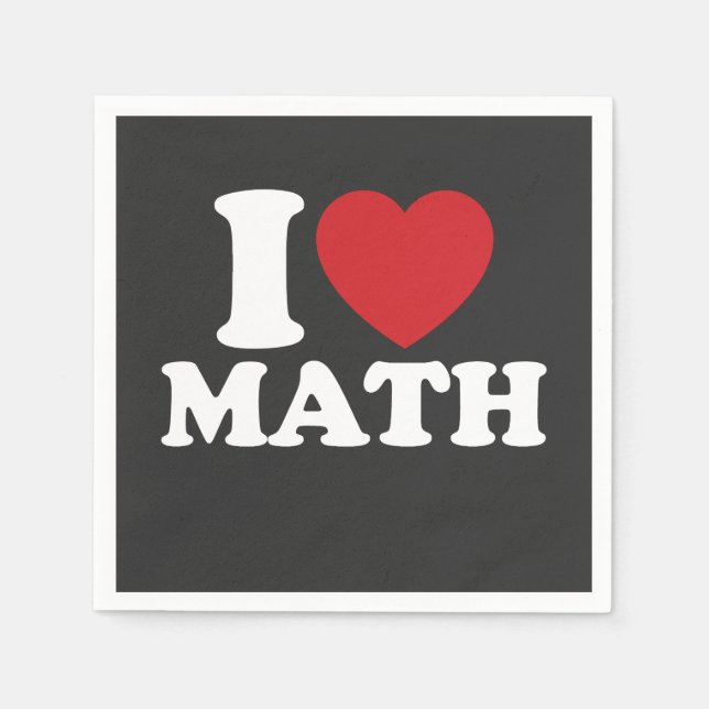 I Liebe Mathe I Heart Groovy Retro Serviette (Vorderseite)