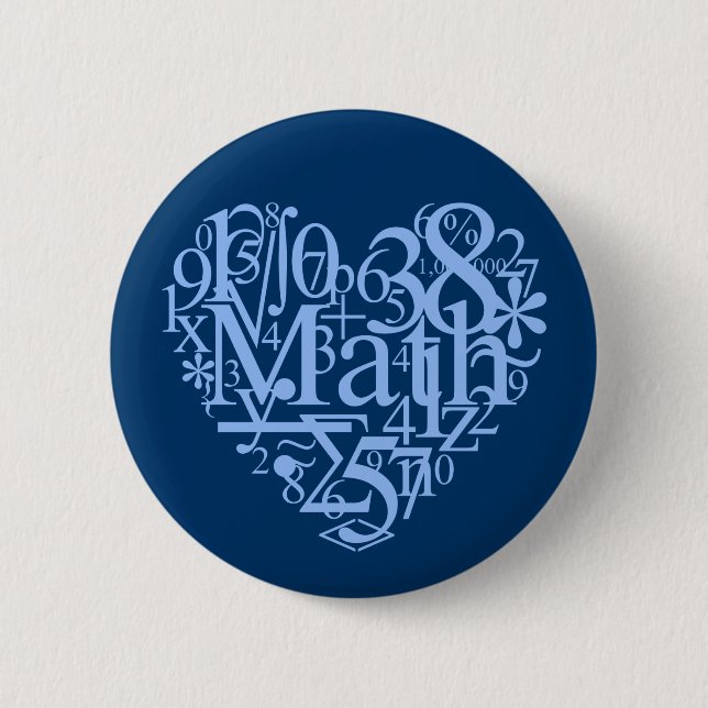 I Liebe-Mathe-Knopf Button (Vorderseite)