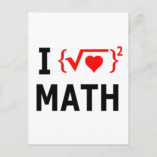 I Liebe Mathe White Postkarte (Vorderseite)