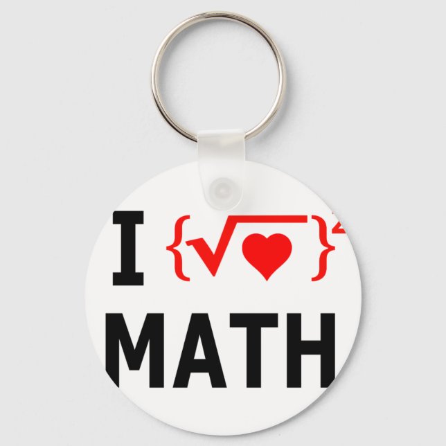 I Liebe Mathe White Schlüsselanhänger (Vorderseite)