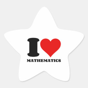 I LIEBE MATHEMATIK Stern-Aufkleber