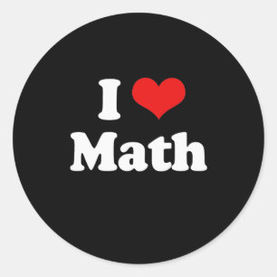 I Liebe Mathematik Tshirt Runder Aufkleber