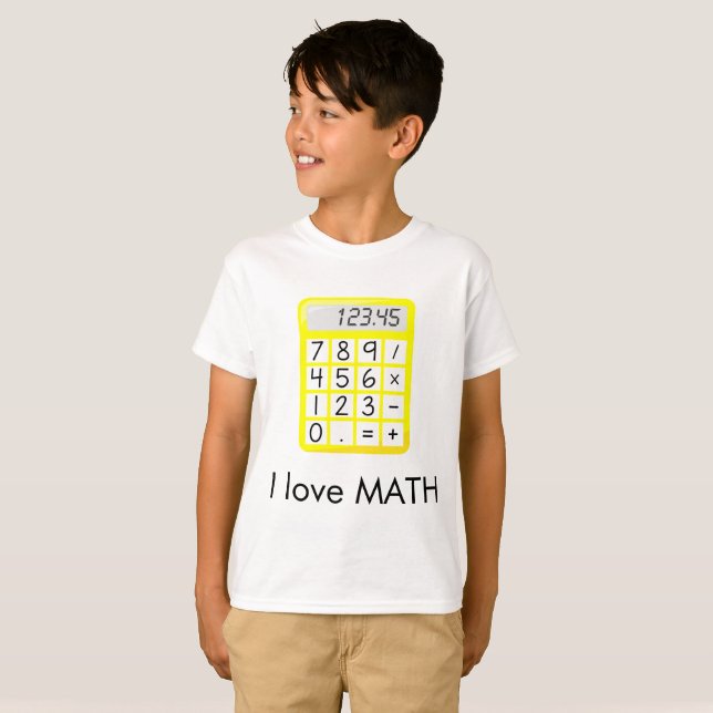 I Liebe Mathematikrechner T-Shirt (Vorne ganz)