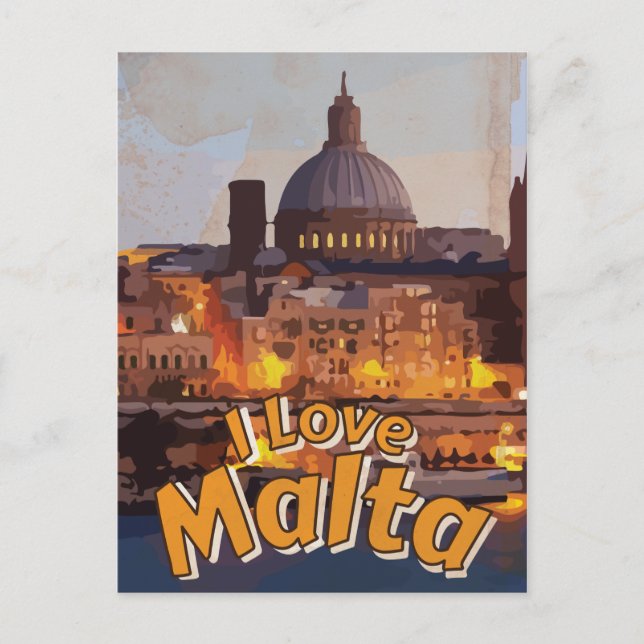 I Liebe Matla Vintage Reiseplakat Postkarte (Vorderseite)