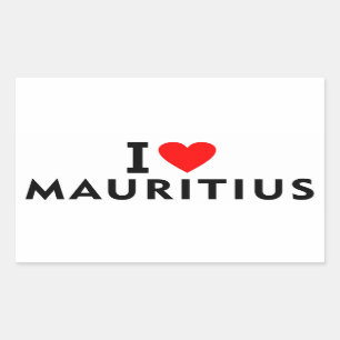 I Liebe Mauritius Land wie Herztourismus Rechteckiger Aufkleber