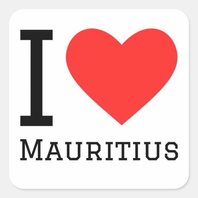 I Liebe Mauritius Quadratischer Aufkleber (Vorderseite)