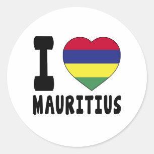 I Liebe Mauritius Runder Aufkleber