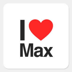 i Liebe max Quadratischer Aufkleber
