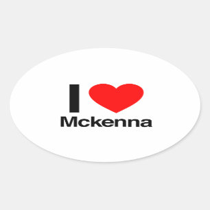 i Liebe mckenna Ovaler Aufkleber