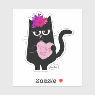 I Liebe Me - 4" glänzende, weiße, Die Aufkleber