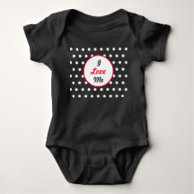 I Liebe Me Baby Bodysuit (schwarz, weiß und rot)