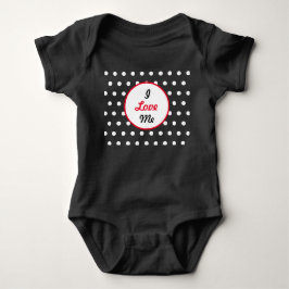 I Liebe Me Baby Bodysuit (schwarz, weiß und rot) Strampler