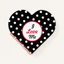 I Liebe Me Heart Notebook (schwarz, weiß und rot) Notizbuch